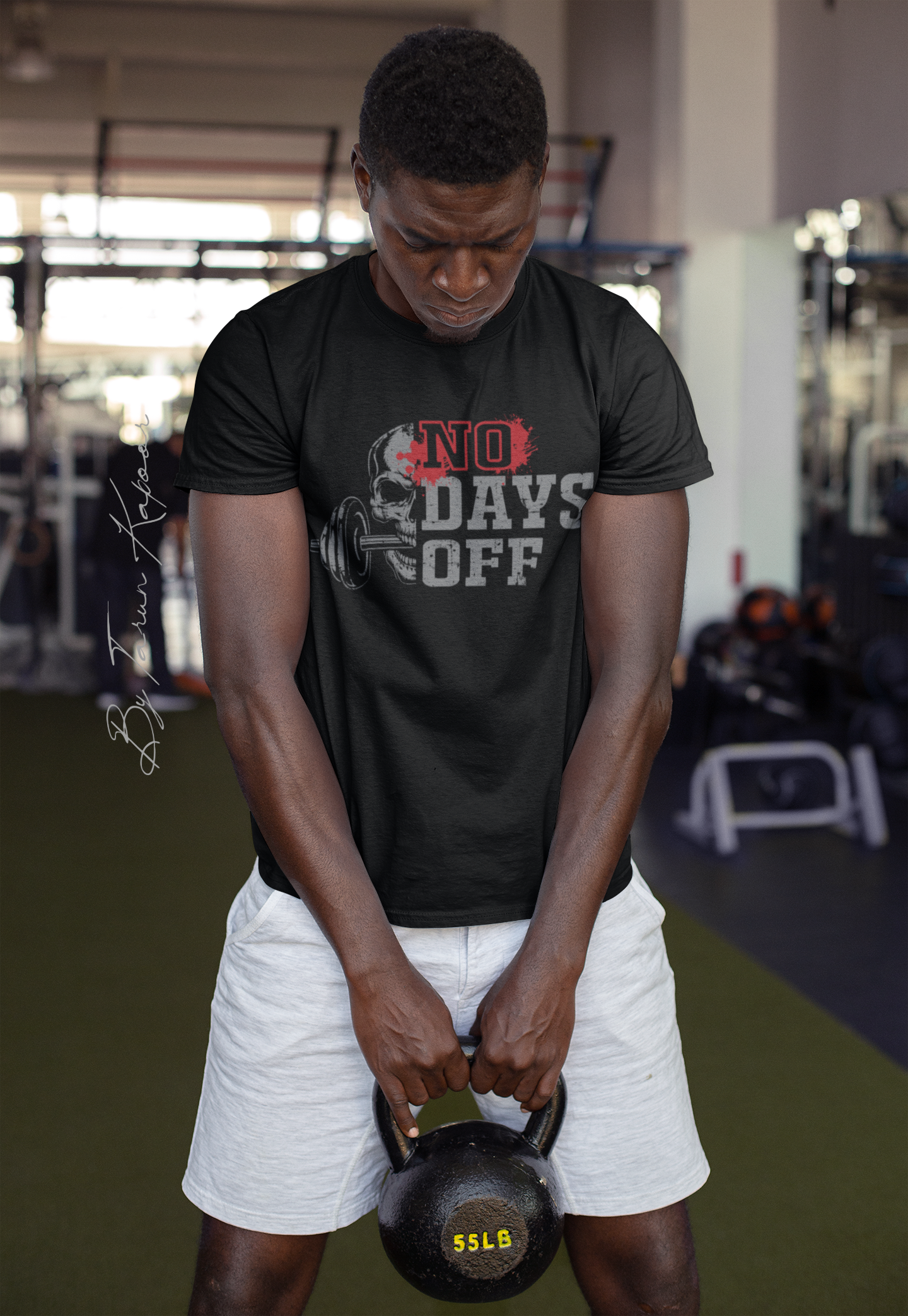 No Days Off Black T-Shirt For Men | Tarun Kapoor Collection