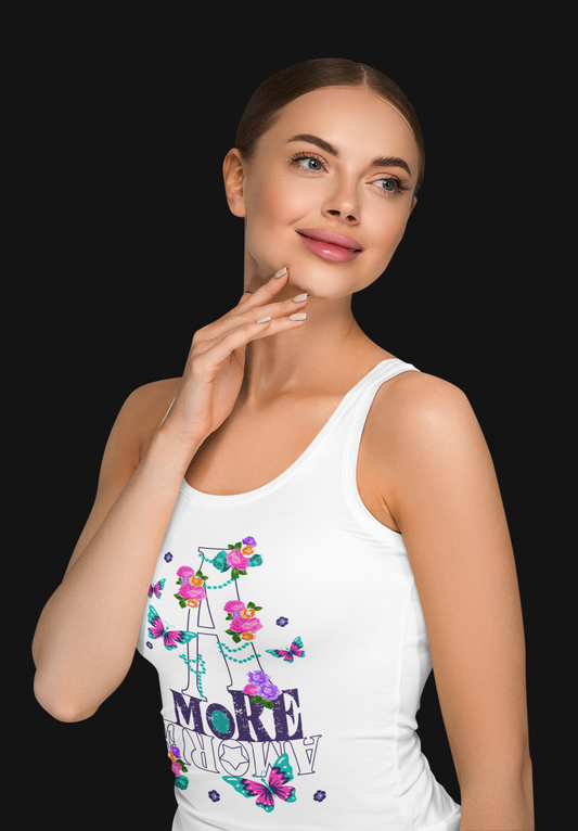 Amore White Tank Top For Women