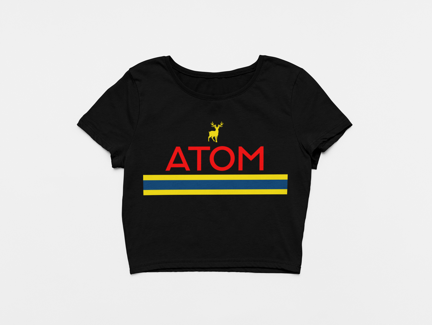 ATOM Stripes Black Crop Top For Women
