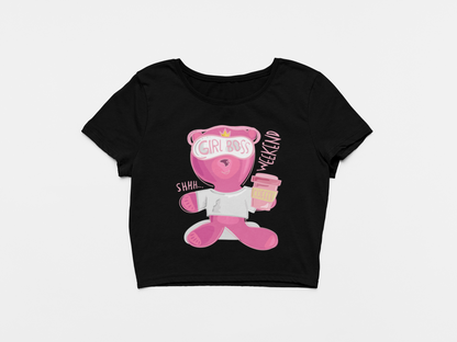 Girl Boss Black Crop Top For Women