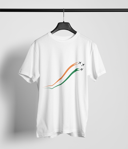 Tri-Color White T-Shirt For Men
