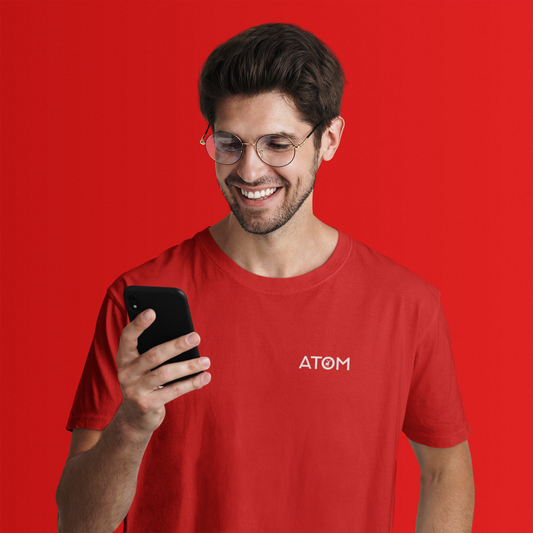 ATOM Logo Basic Red T-Shirt For Men