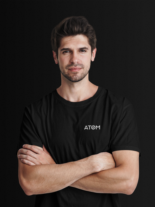 ATOM Logo Basic Black T-Shirt For Men