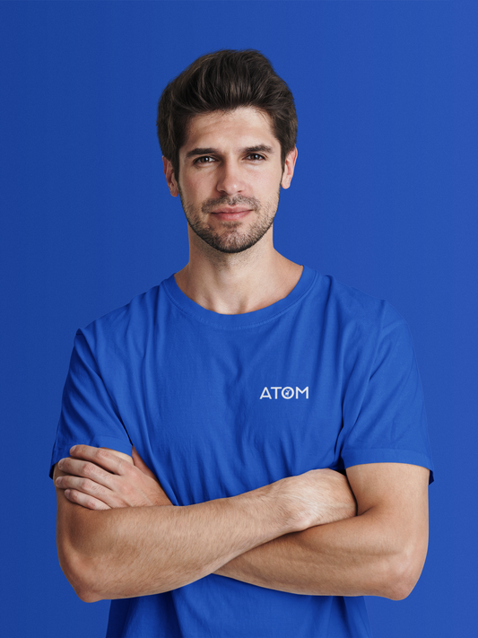 ATOM Logo Basic Royal Blue T-Shirt For Men