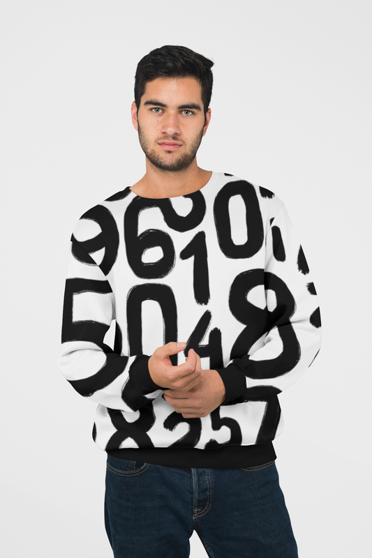 Numbers All Over Print Sweatshirt For Men