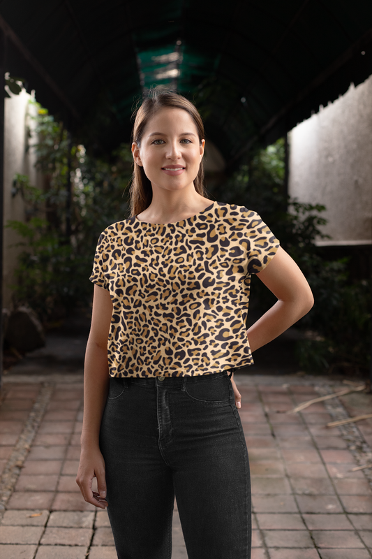 Leopard Print Crop Top For Women