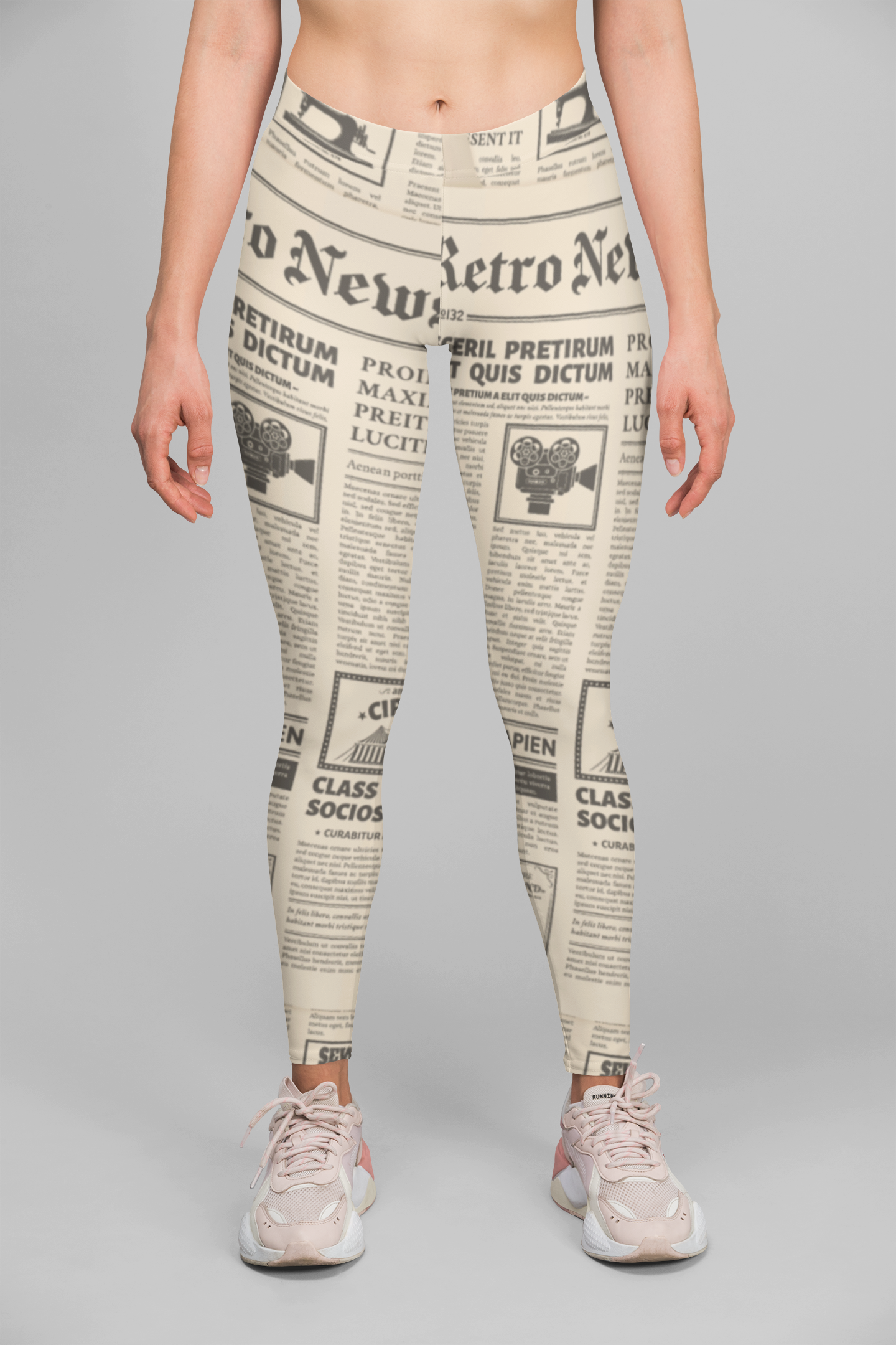 News Paper Print Legging