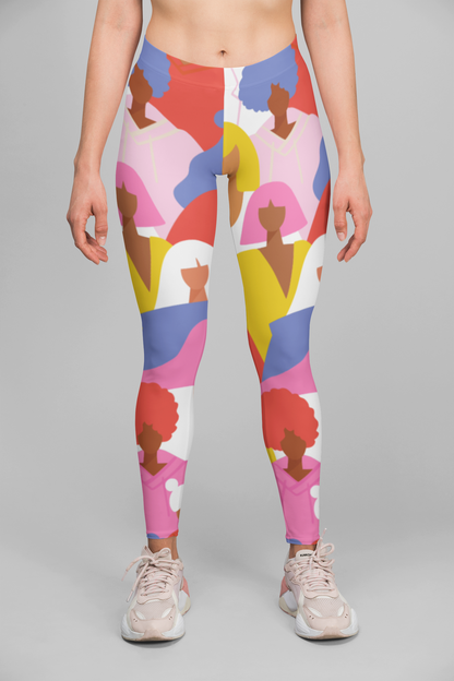 Multi Colour Faces Print Legging