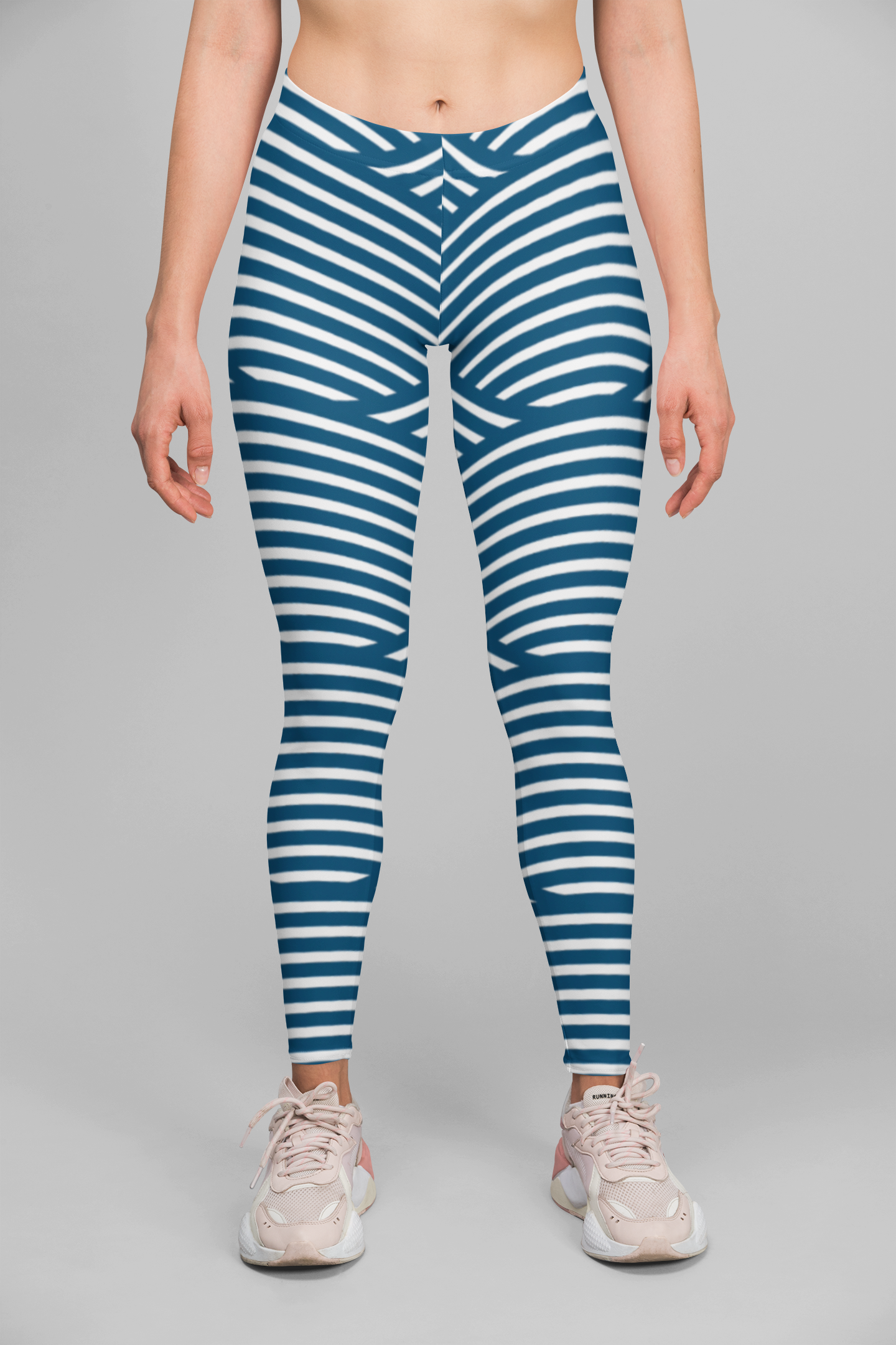 Blue Stripes Print Legging