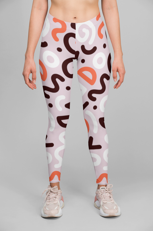 Abstract Scribbles Print Legging