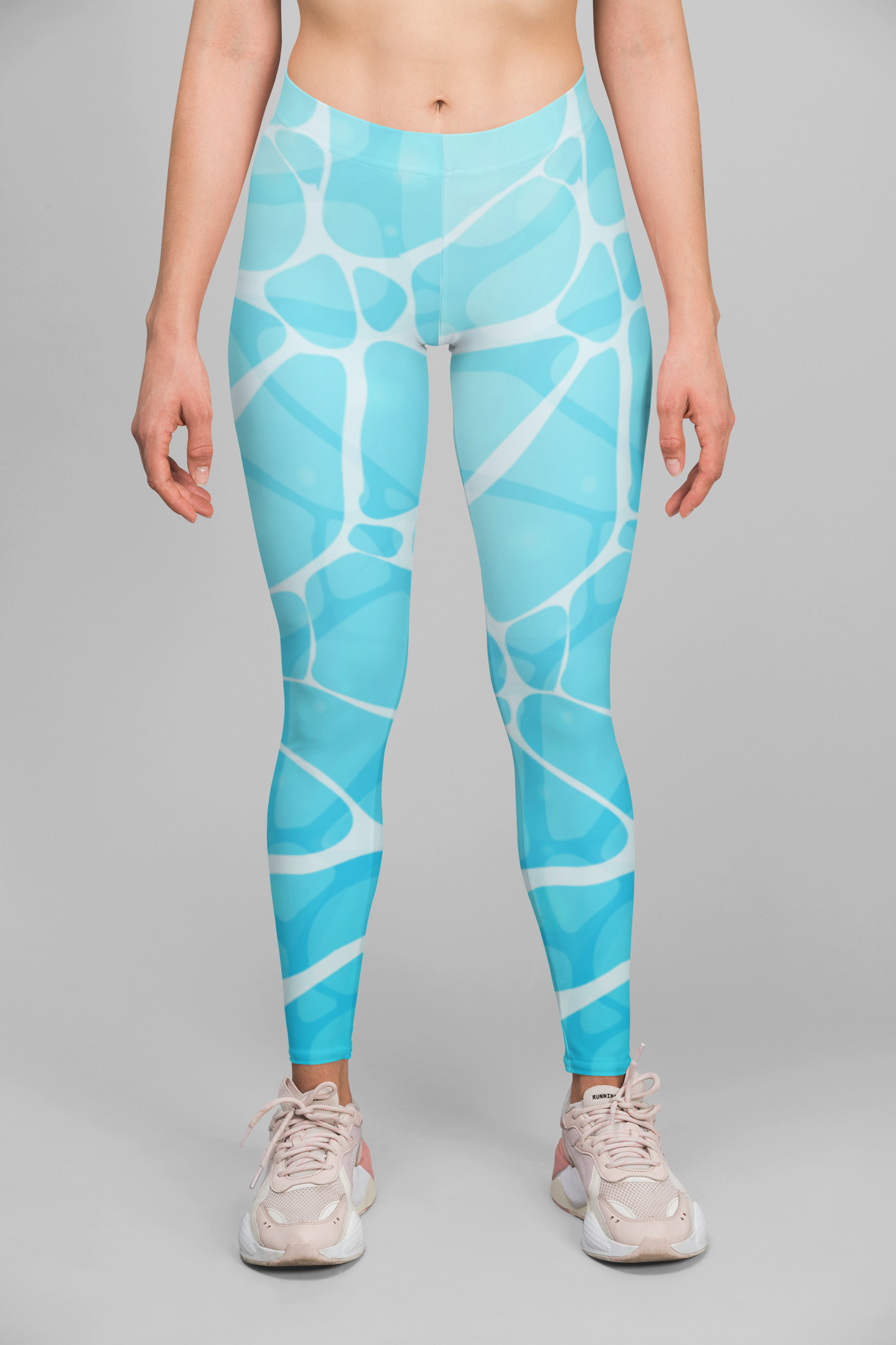 Turquoise Water Effect Print Legging