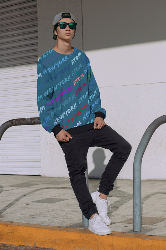 ATOM NEW YORK Coloured All Over Print Teel Sweatshirt For Men
