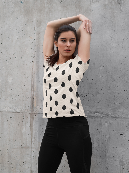 Polka Dots All Over Print T-Shirt For Women