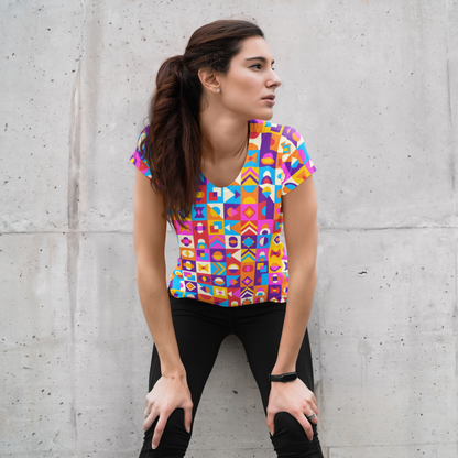 Vibrant Colours All Over Print T-Shirt For Women