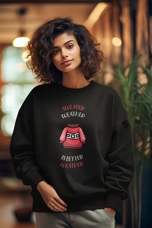 Sweater Weather Black Sweatshirt For Women