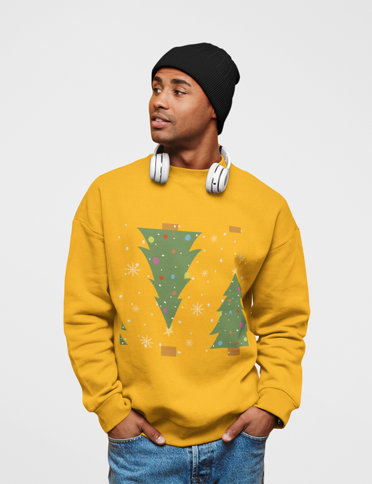 Christmas Tree Yellow Sweatshirt For Men