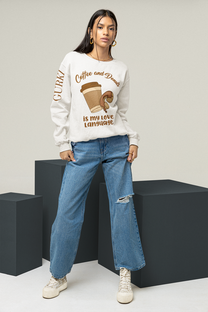 Coffee And Donuts Crew Neck Unisex White Sweatshirt | Masterchef Gurkirat Collection