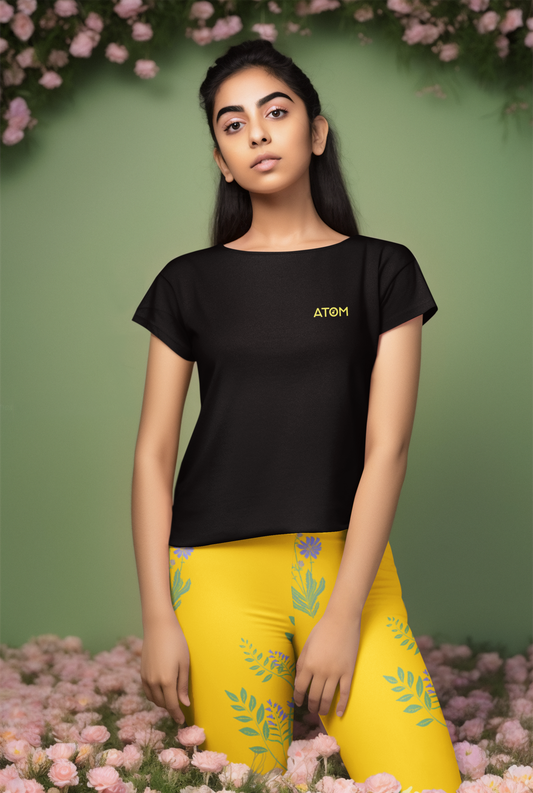 Sunflower Yellow Legging and Black T-shirt Bundle
