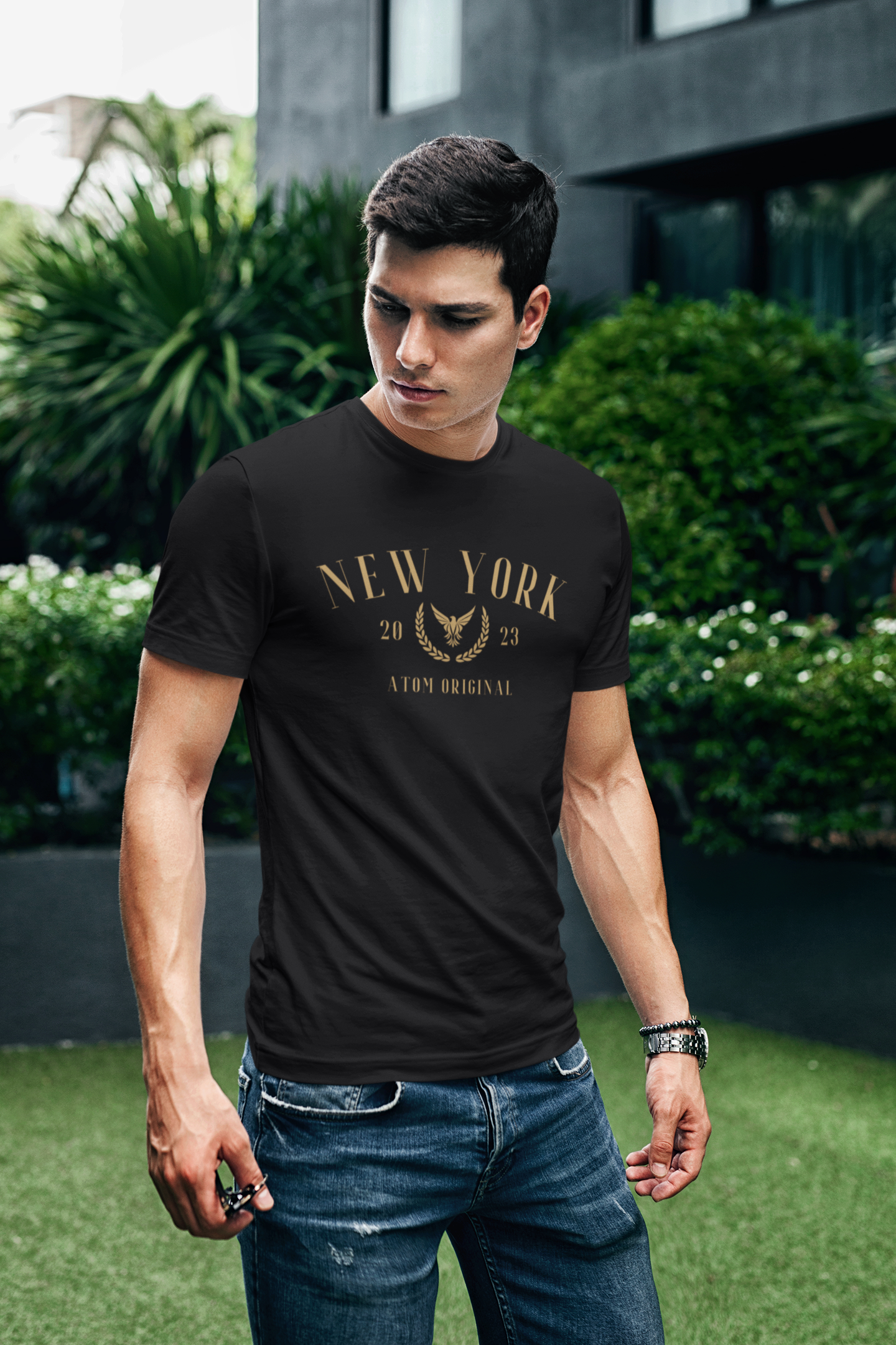 ATOM Signature Original Black T-Shirt For Men