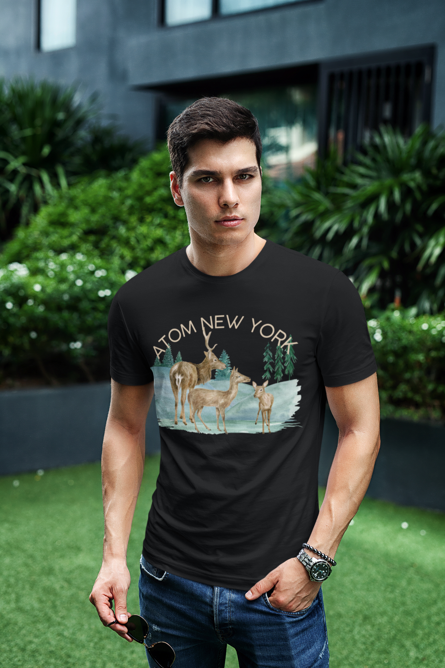 ATOM Signature In The Wild Black T-Shirt For Men
