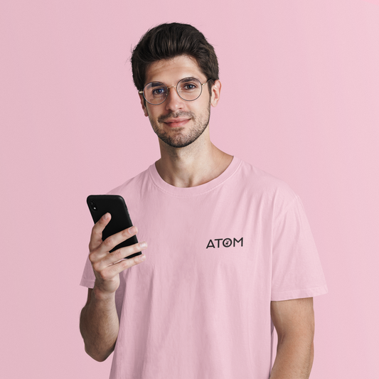 ATOM Logo Basic Pink T-Shirt For Men