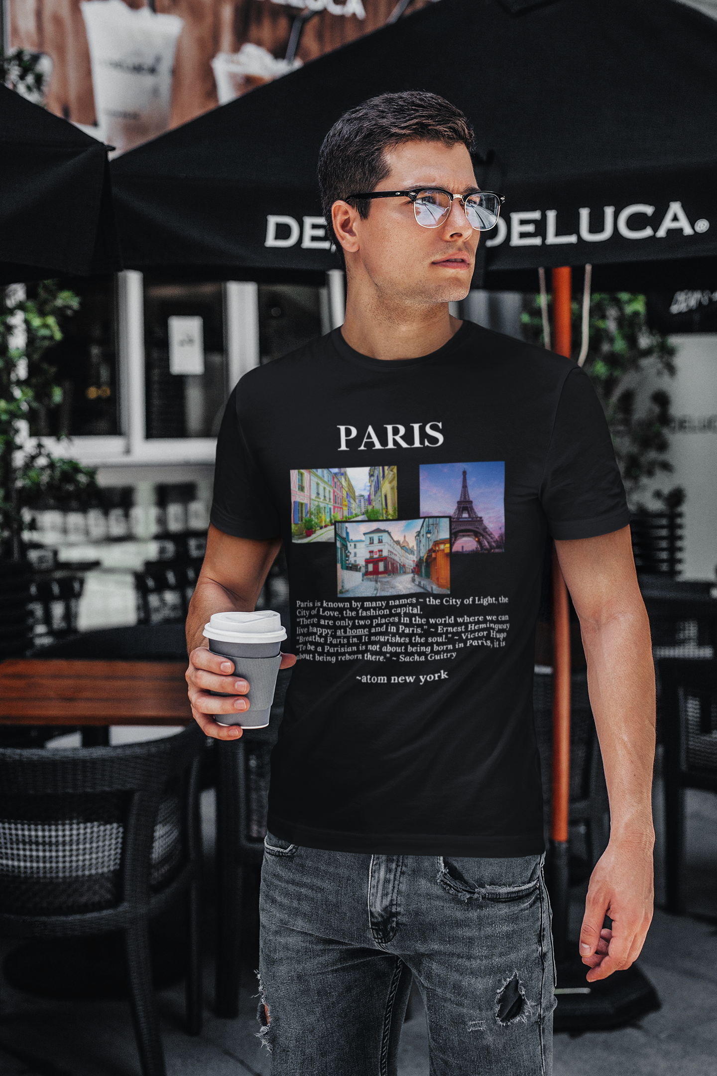 ATOM Signature Paris Black T-Shirt For Men