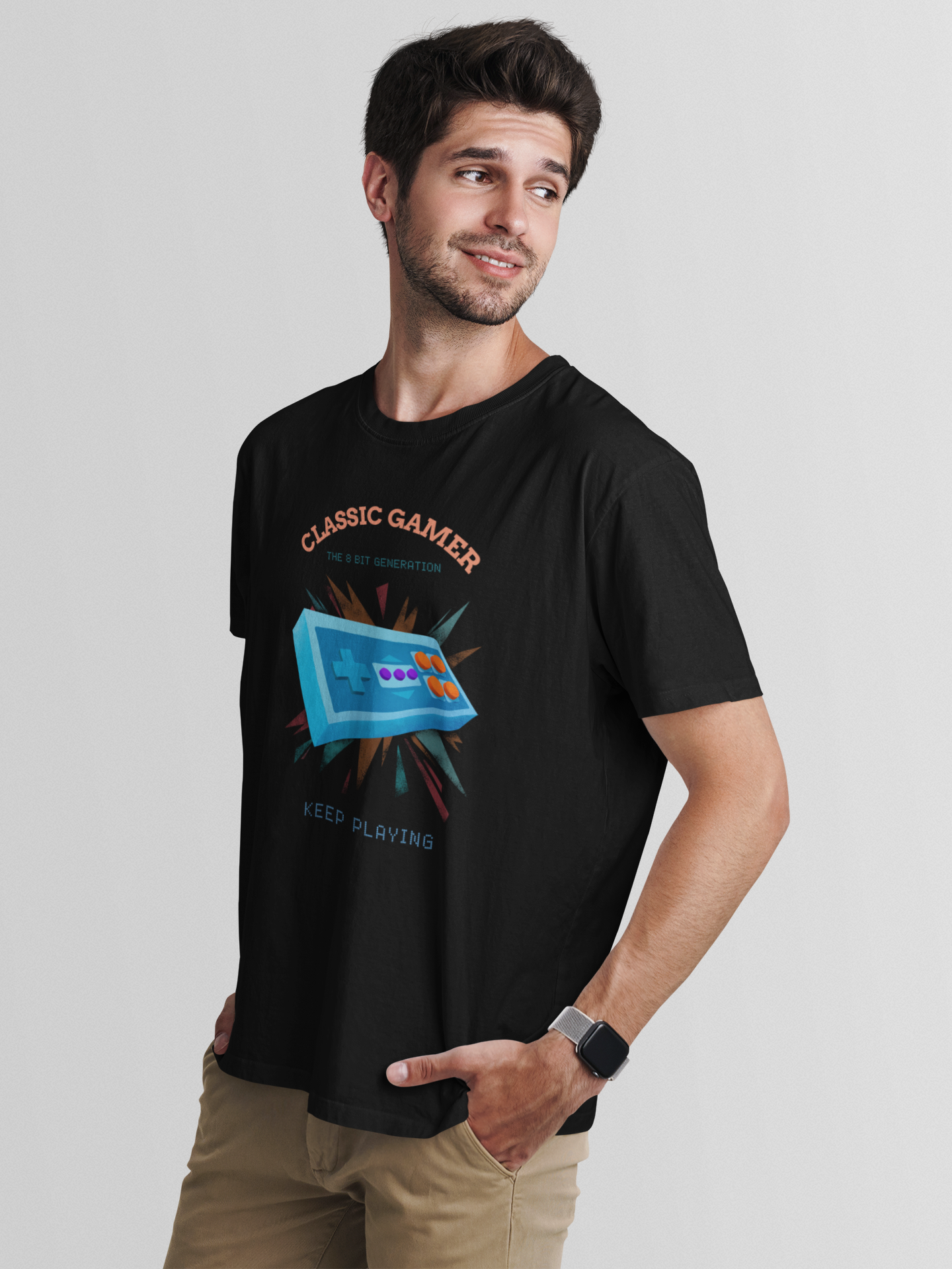 Classic Gamer Black T-Shirt For Men