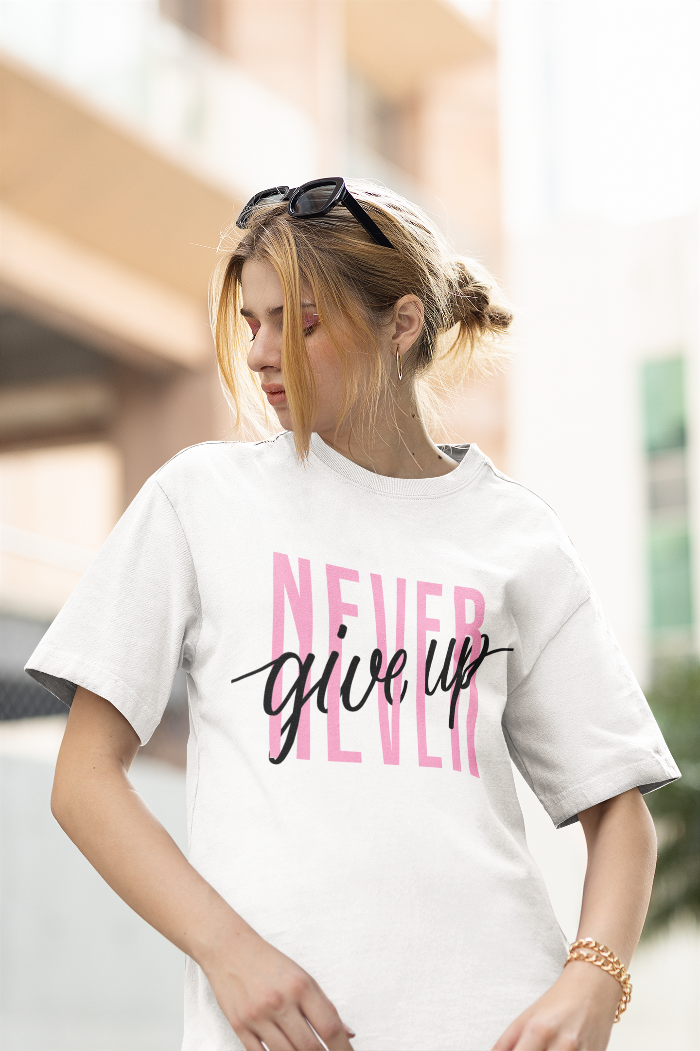 Never Give Up Unisex T-Shirt For Women | Tarun Kapoor Collection
