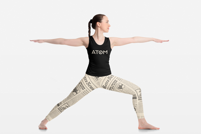 ATOM Beige Signature Black Tank Top For Women