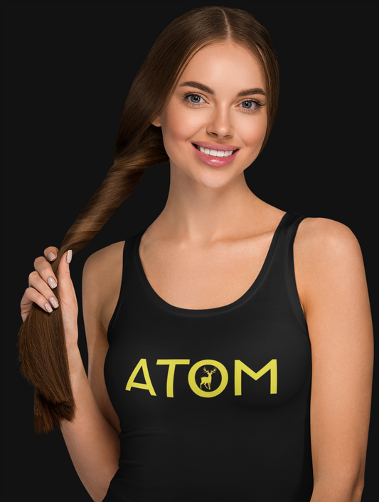 ATOM Yellow Signature Black Tank Top For Women