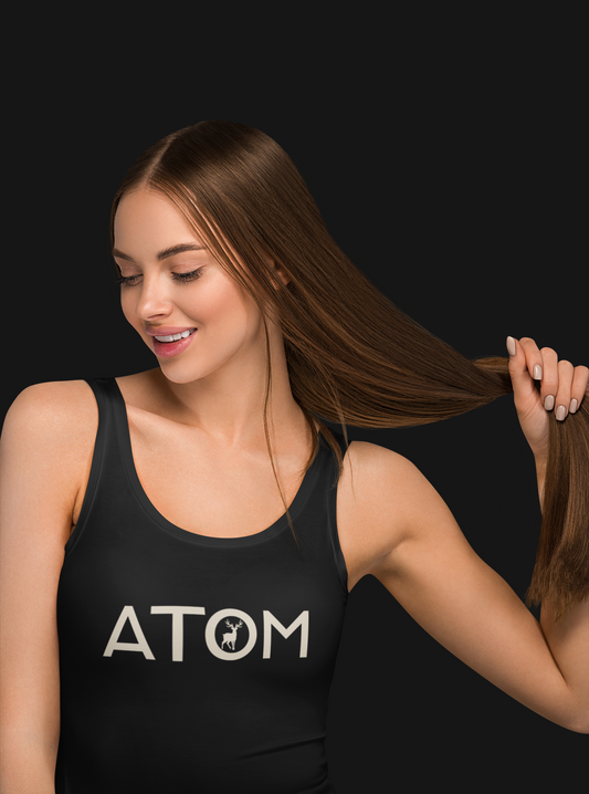 ATOM Beige Signature Black Tank Top For Women