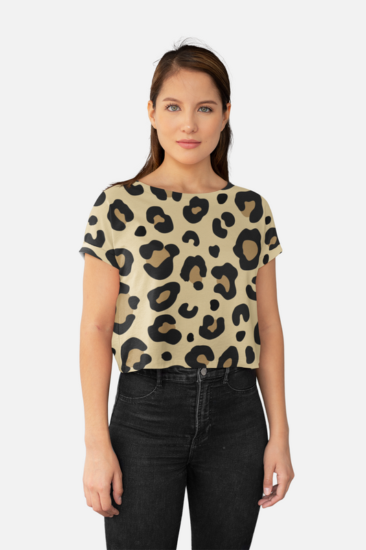 Cheetah Print Crop Top For Women