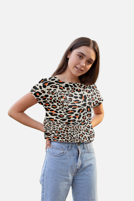 Leopard Print Crop Top For Women
