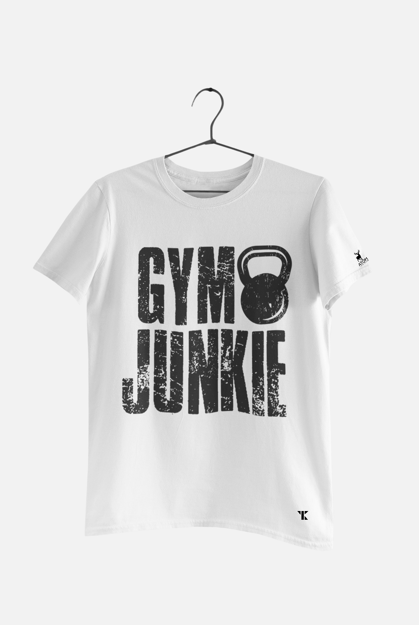 Gym Junkie White Pure Cotton T-Shirt For Men | Tarun Kapoor Collection