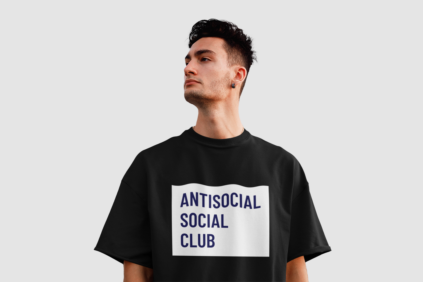Anti-Social Social Club Black Oversized T-Shirt For Men