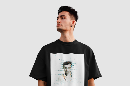 Techno DJ Black Oversized T-Shirt For Men