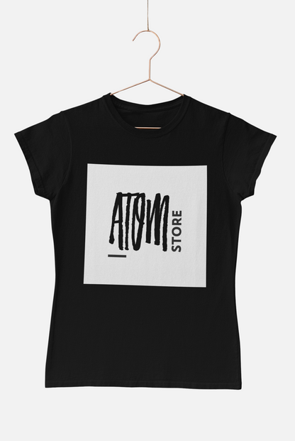 ATOM Signature Store Black T-Shirt for Women. 