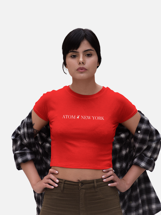 ATOM NEW YORK Signature Red Crop Top For Women