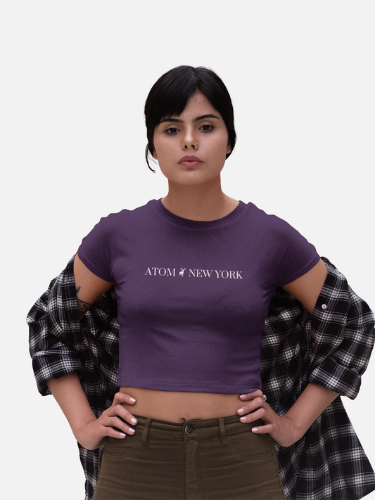 ATOM NEW YORK Signature Purple Crop Top For Women