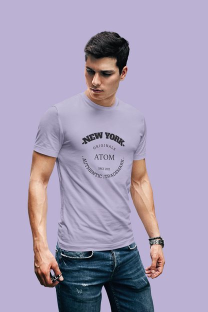 Supima Cotton ATOM Authentic Trademark Lavender T-Shirt For Men