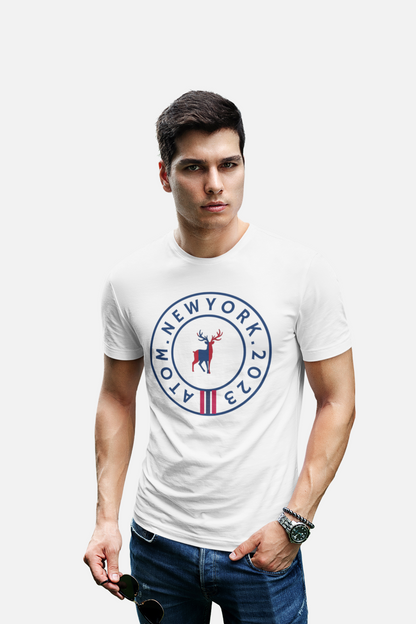 ATOM Signature New York 2023 Iconic Stripes White T-Shirt For Men