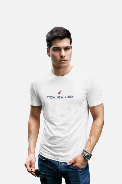 ATOM Signature Coloured Mascot White T-Shirt For Men