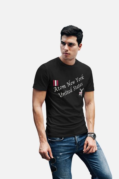 ATOM Signature New York United States Black T-Shirt For Men