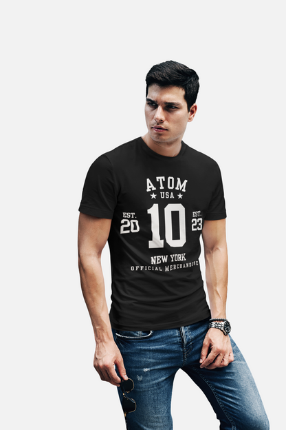 ATOM Signature New York Official Merchandise Black T-Shirt For Men