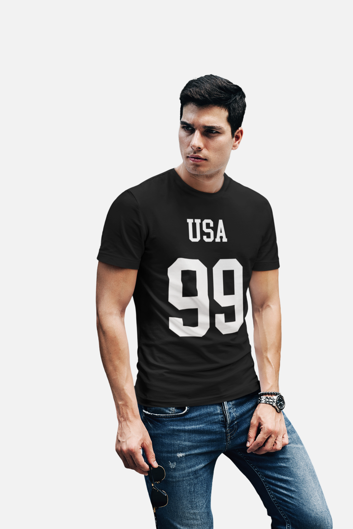 ATOM Signature USA 99 Black T-Shirt For Men