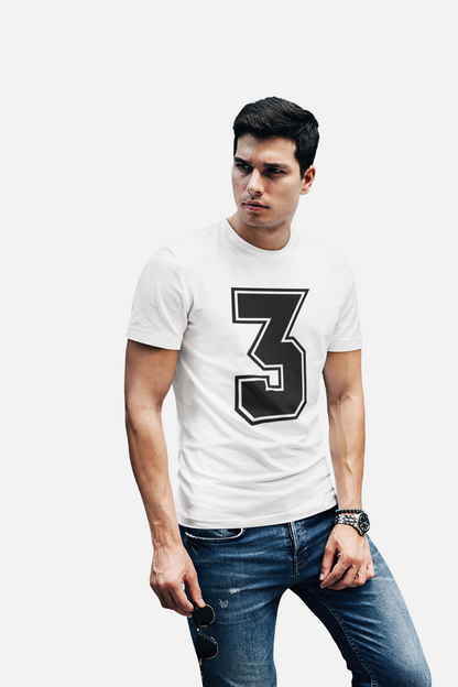 ATOM Signature Black No 3 White T-Shirt For Men