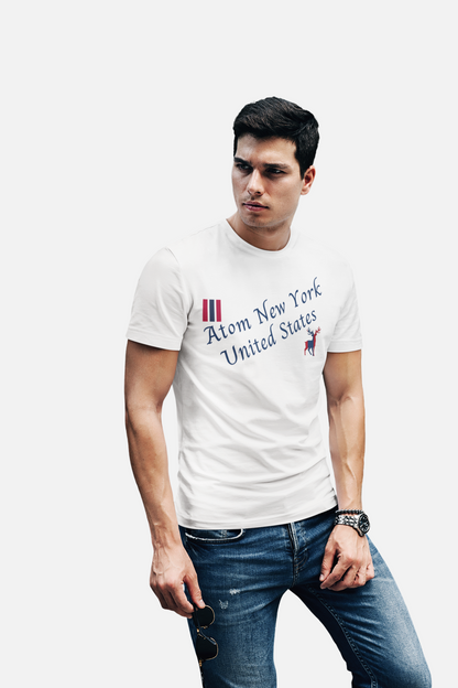 ATOM Signature New York United States White T-Shirt For Men