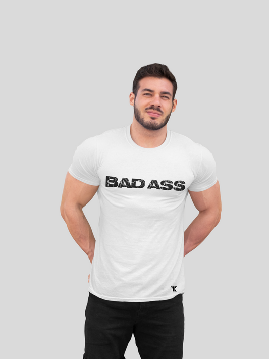 Bad Ass White Pure Cotton T-Shirt For Men | Tarun Kapoor Collection