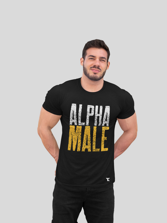 Alpha Male Black Pure Cotton T-Shirt For Men | Tarun Kapoor Collection