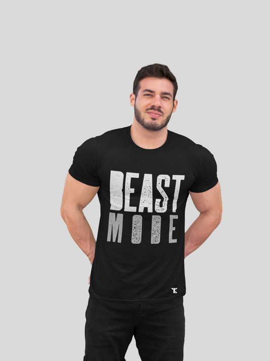 Beast Mode Black Pure Cotton T-Shirt For Men | Tarun Kapoor Collection